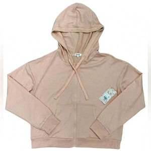 Kensie Sportswear Fit Hooded Long Sleeves Sweatshirt Pink Blush Casual Size M